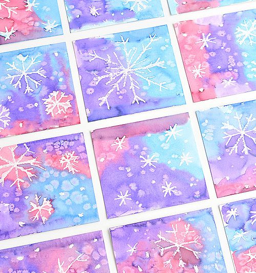 This magic salt and watercolor snowflake art project for kids is-2